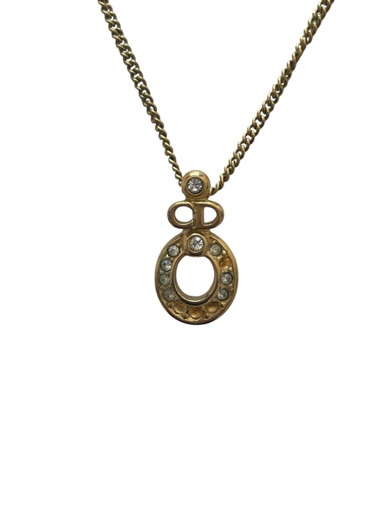 Christian Dior Vintage Gold Rhinestone Necklace W Coa